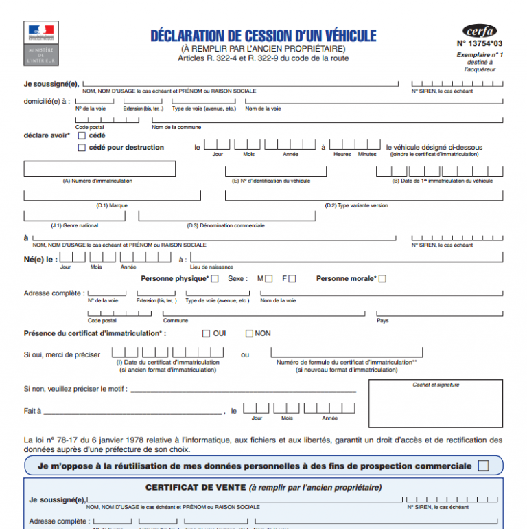 Documents à fournir pour carte grise prefecture
