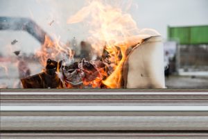 papier en feu